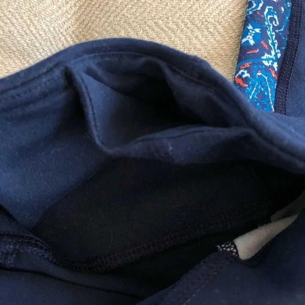 Z by Zobha Blue Leggings Print Panel Zippers S 4 6 - Picture 9 of 12